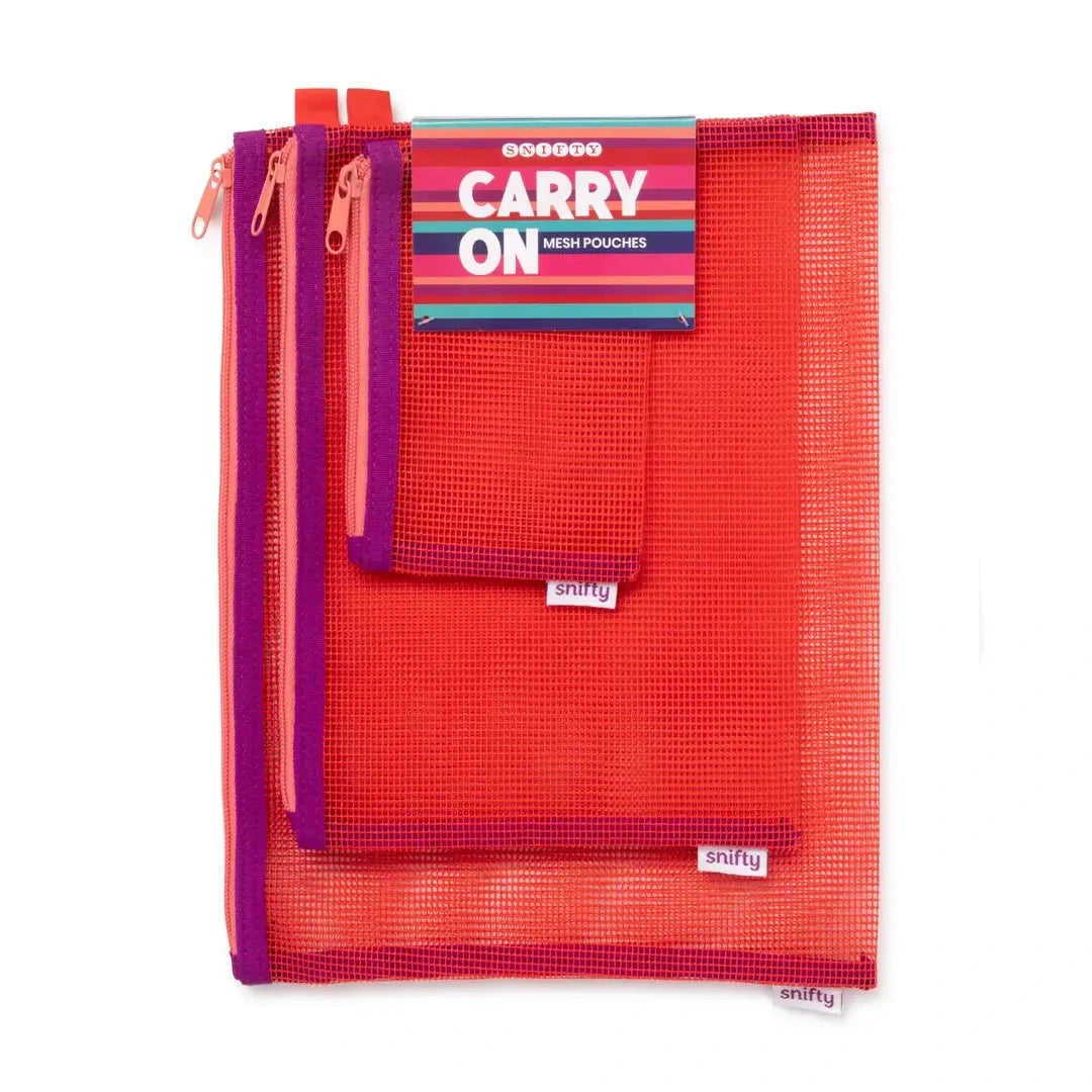 Carry On Mesh Pouches Set of 3 - Poppy