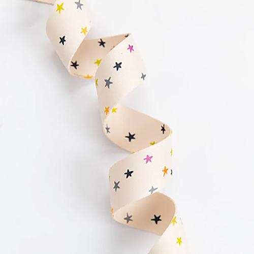 1 1/2" Webbing - Starry - Natural/Magic - Sold by the 1/4 Yard - homesewn