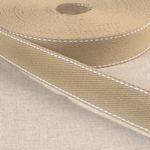 1 1/4" Cotton Webbing - Solid with Stitching Sold by the 1/4 Yard - homesewn