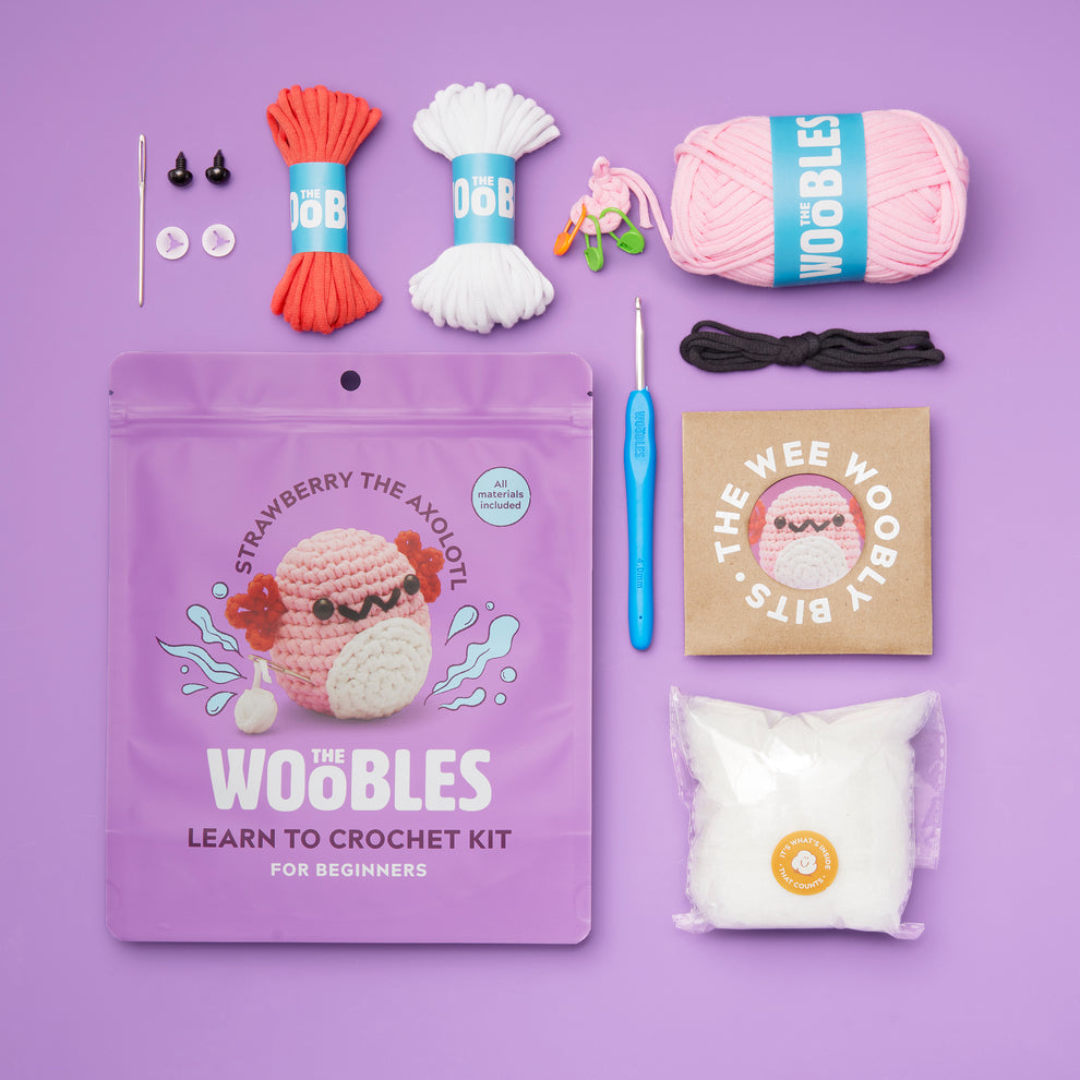 Strawberry the Axolotl Crochet Kit