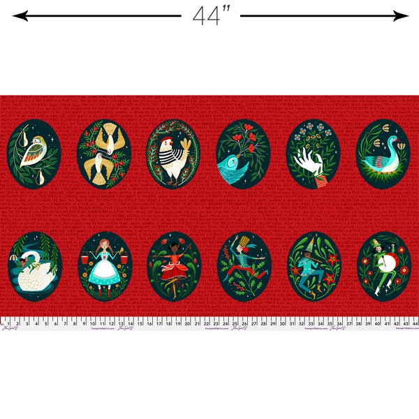 12 Days of Christmas 24x44" PANEL - Cori Dantini 12 Days of Christmas - homesewn