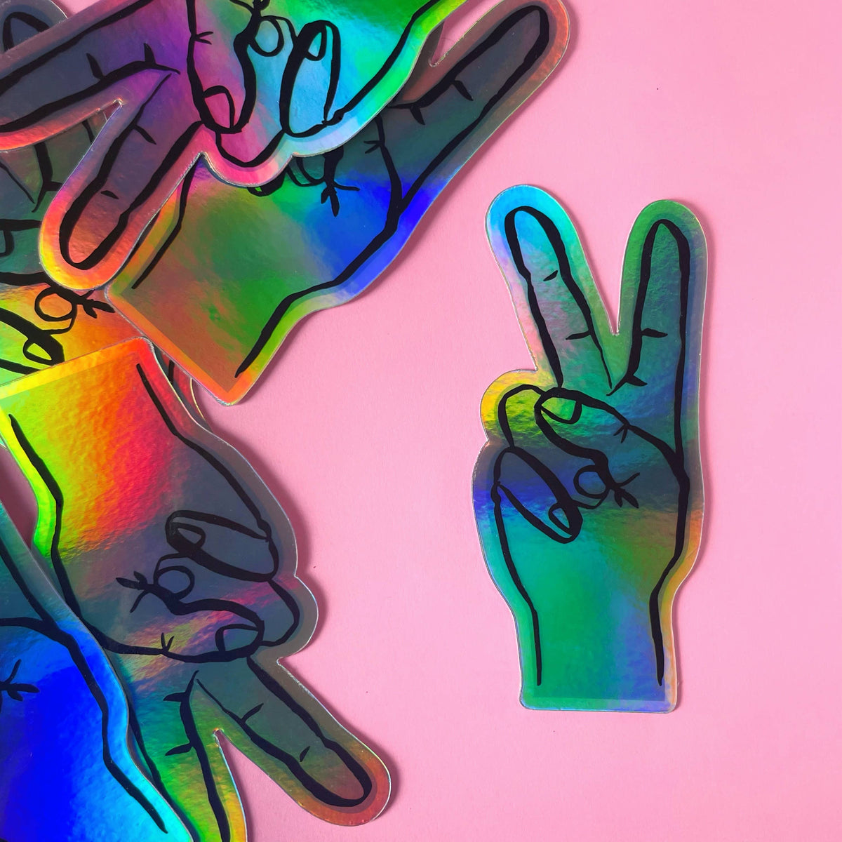 Peace! holographic vinyl sticker by Pier Six Press