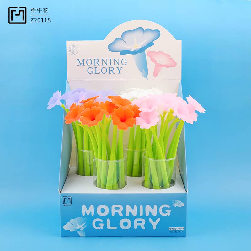 22715 Morning Glory Flower Wiggle Pad Gel Pen - 48 - homesewn