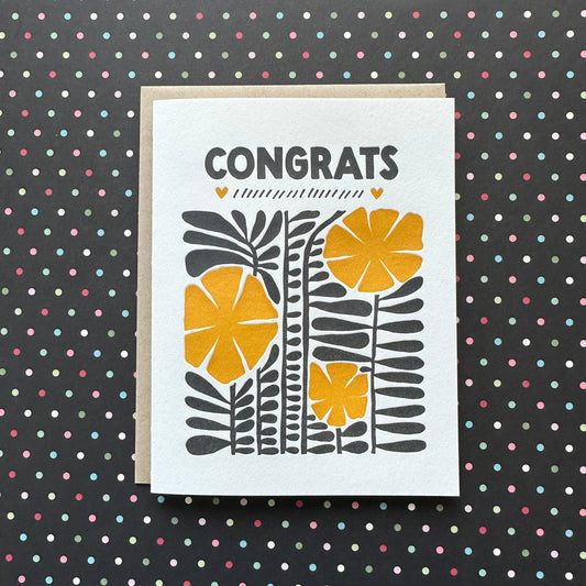 Congrats - letterpress card