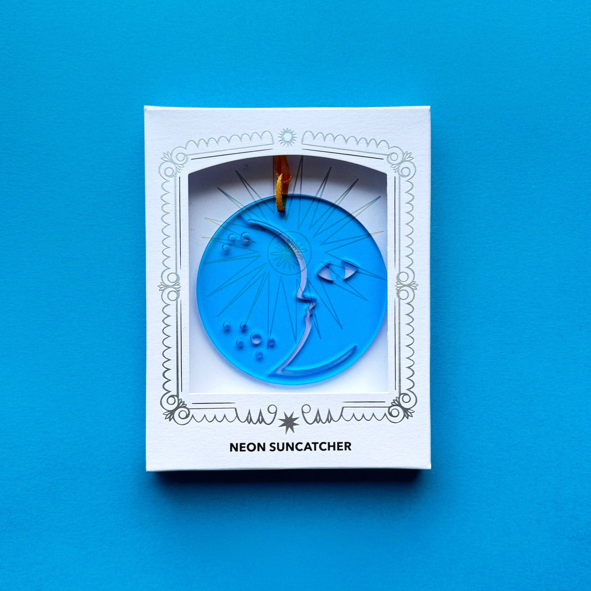 Blue Moon bright blue acrylic suncatcher by Pier Six Press