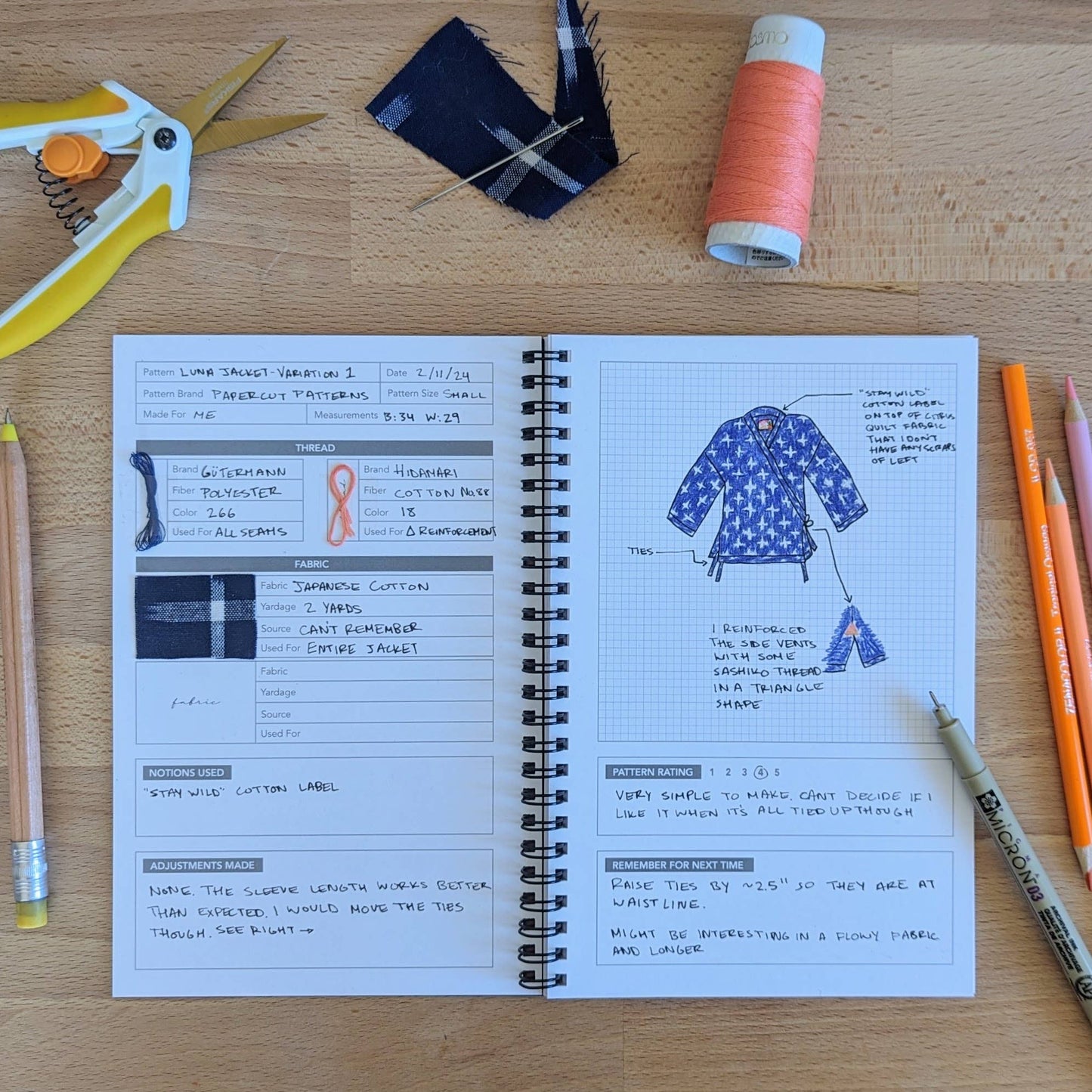 Sewing Project Journal - Track your Makes