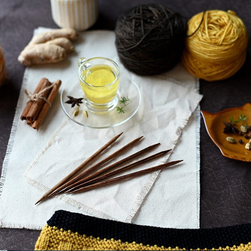 8" Double Pointed Needles - Birchwood Ginger - homesewn