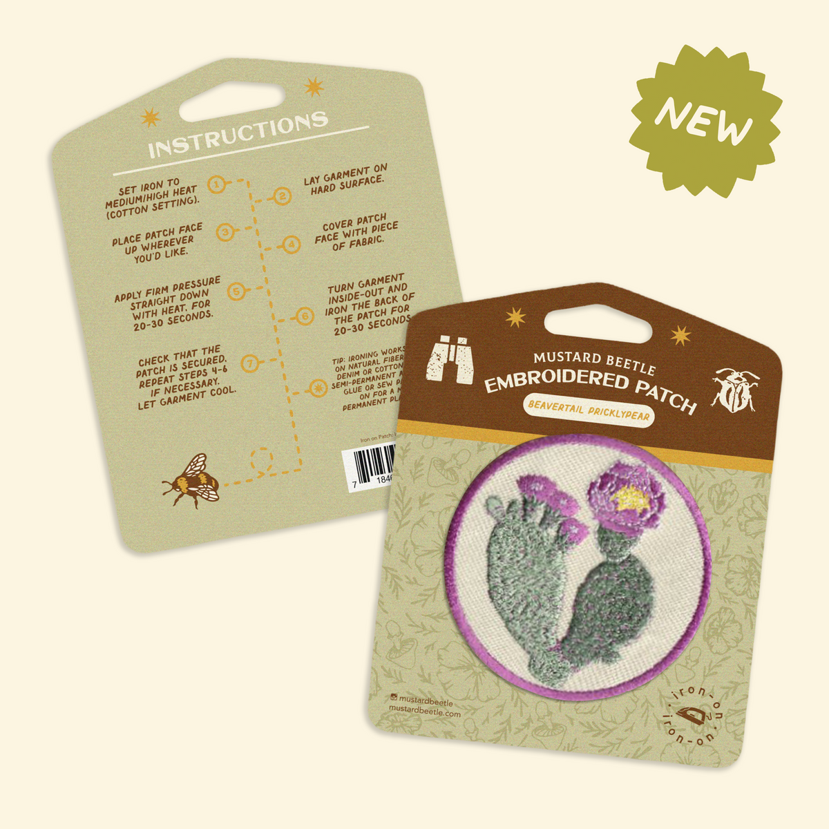 Iron on Patch: Beavertail Pricklypear by Mustard Beetle