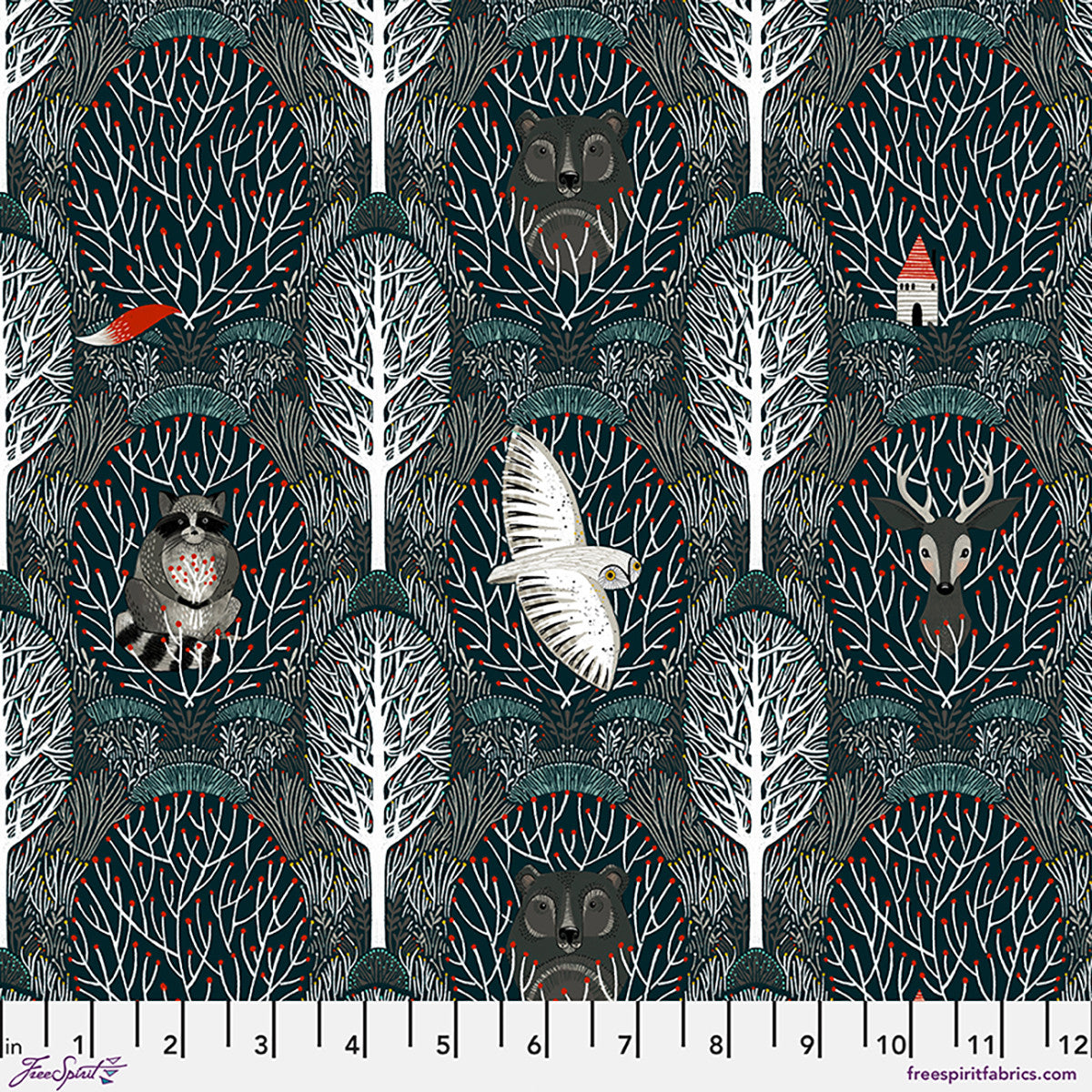 Woodland Friends - Navy - Cori Dantini for FreeSpirit
