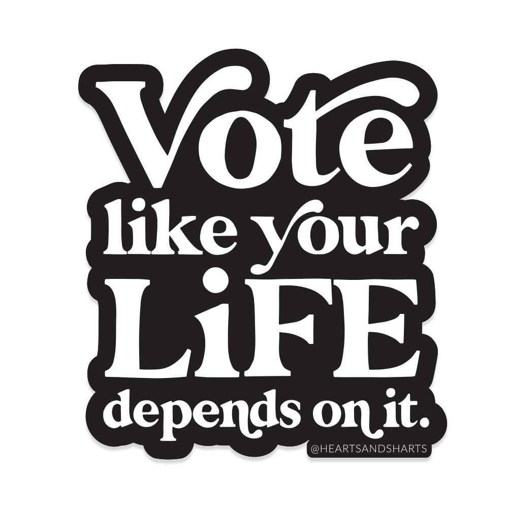 Vote 3 inch illustrated vinyl sticker