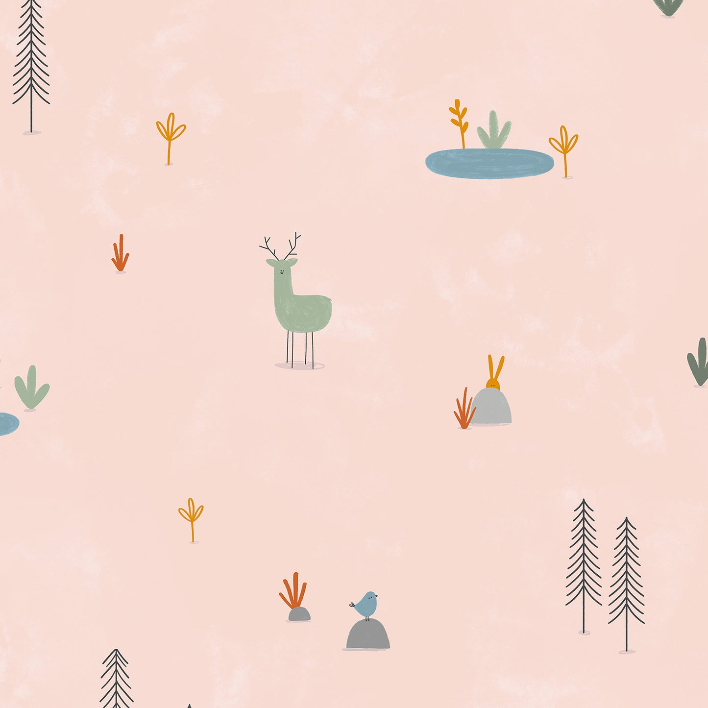 Forest Cuties Blush - Dear Friends - Cotton+Steel