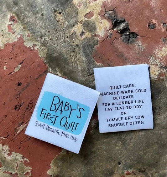Baby’s First Quilt - Sew in Labels - Blue - homesewn