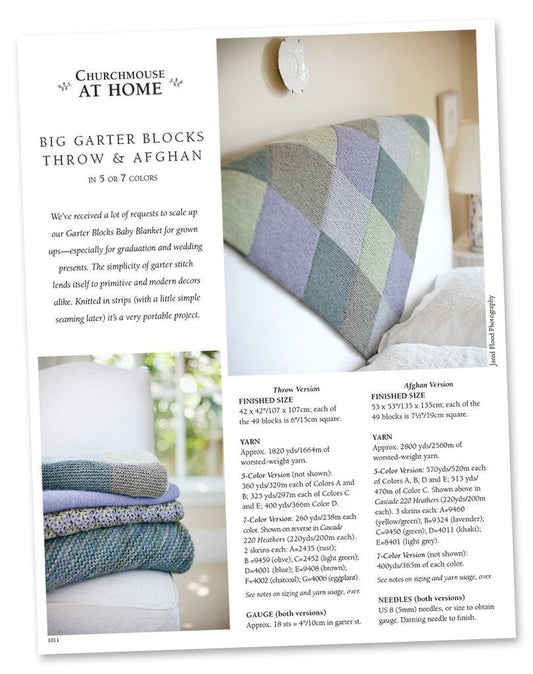 Big Garter Blocks Throw Blanket - Printed Knitting Pattern - homesewn