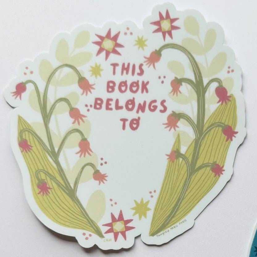 Book Plate Sticker Lily of the Valley - by local artist Caitlin Herrschaft - homesewn