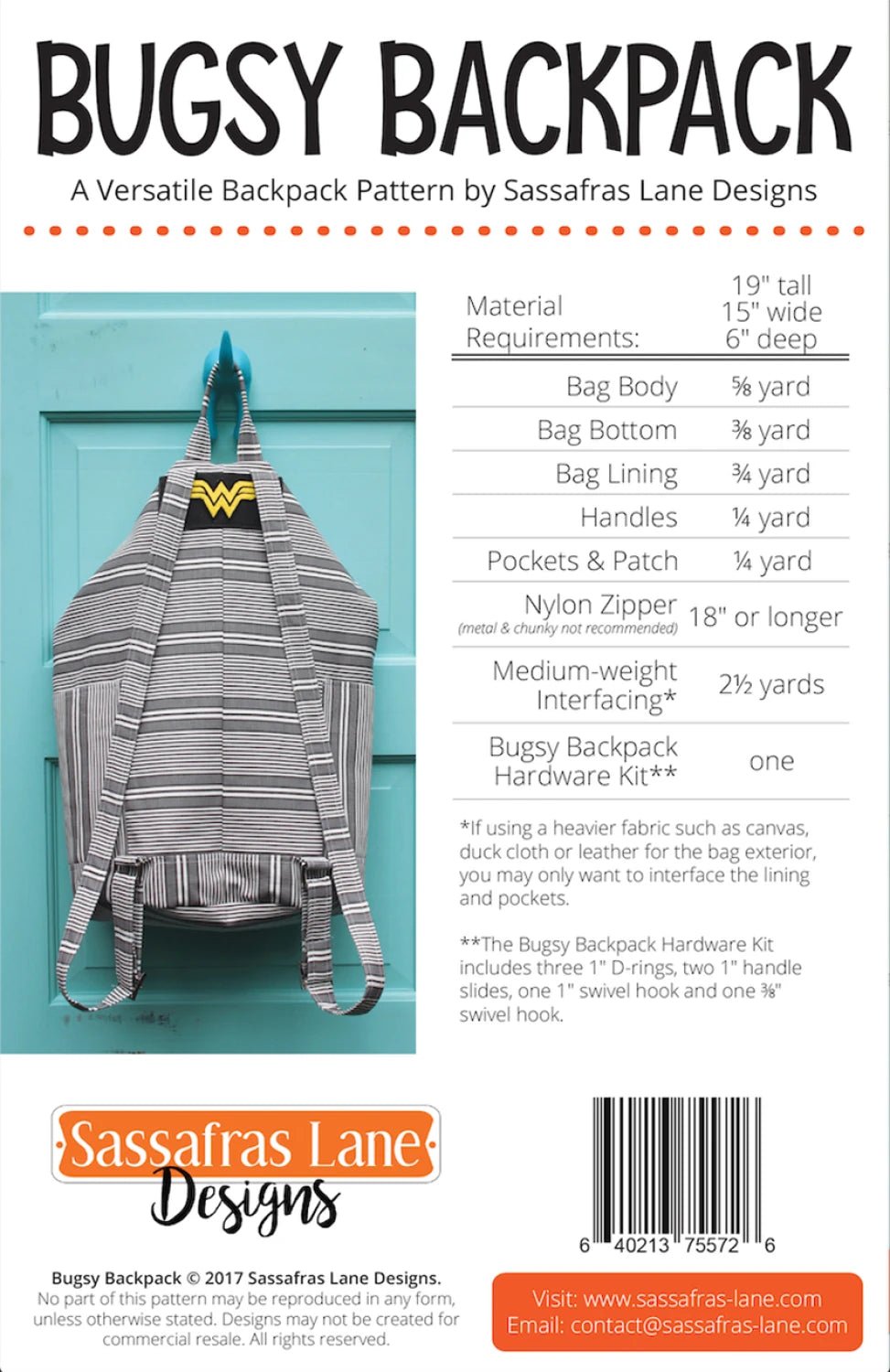 Bugsy Printed Sewing Backpack - homesewn