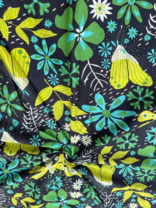 Butterfly Beautiful Floral Design Cotton Print Dress Fabric - homesewn