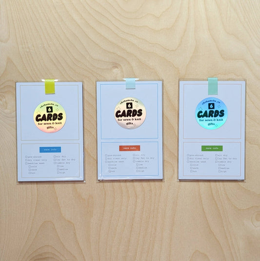 Cards with Care Instructions for Knit & Sewn Gifts - homesewn