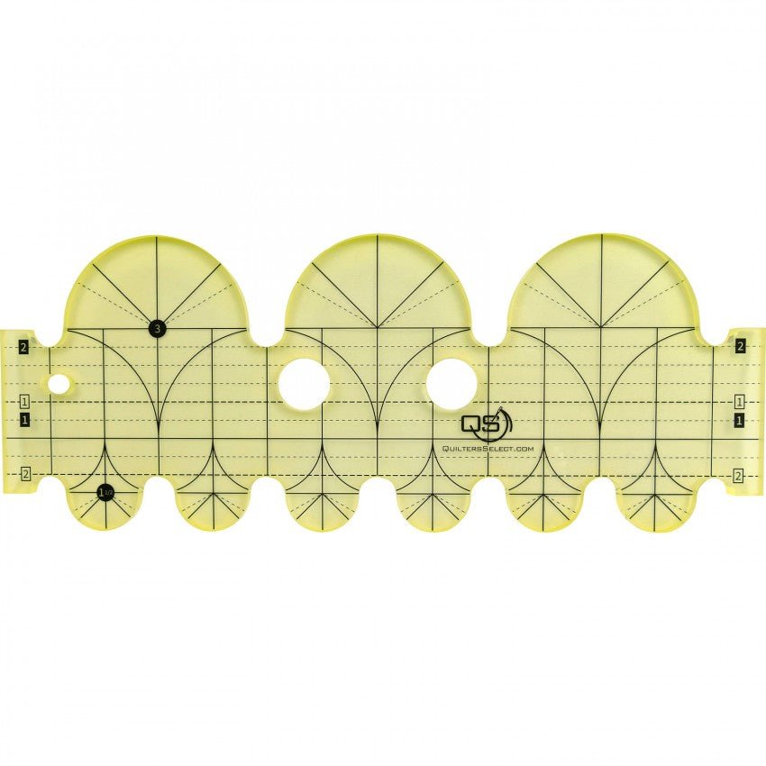 Clamshell Precision Machine Quilting Rulers 3" & 1 - 1/2" - homesewn