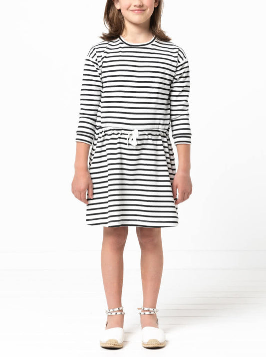 Clara Kids Knit Dress Multi Size (2 - 8) - Paper Sewing Pattern - Style Arc - homesewn