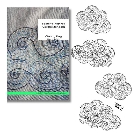 Cloudy Day - Visible Mending Stick and Stitch Embroidery Pattern - homesewn