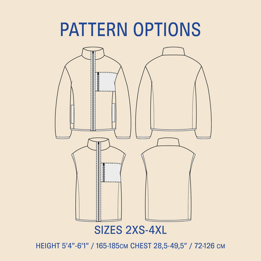 Cozy Fleece Jacket sewing pattern PDF DOWNLOAD - homesewn
