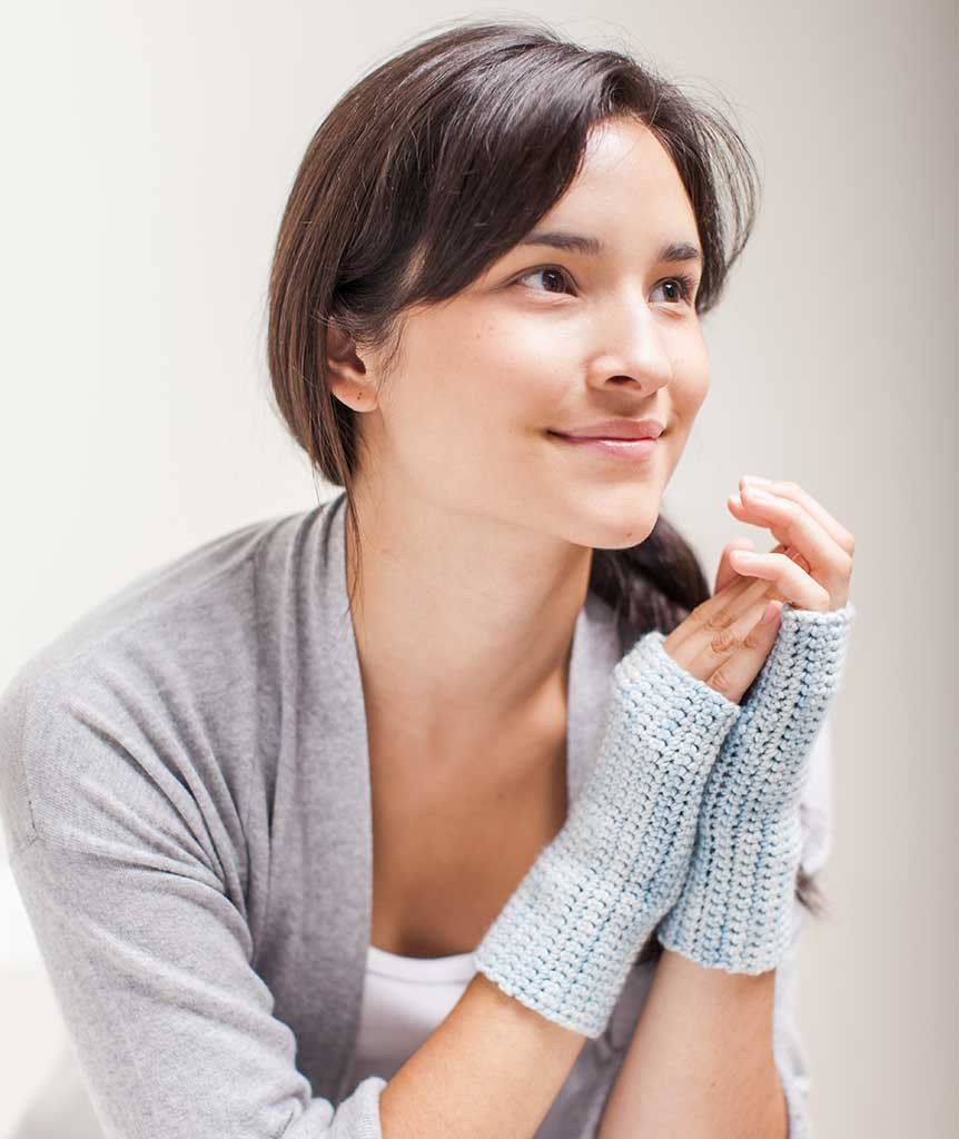 Crocheted Handwarmers - 1 Stitch 3 Ways Pattern - homesewn