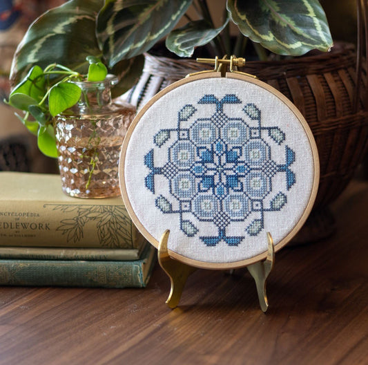 Cross stitch kit Mediteranean Medallion Hoop Kit - homesewn