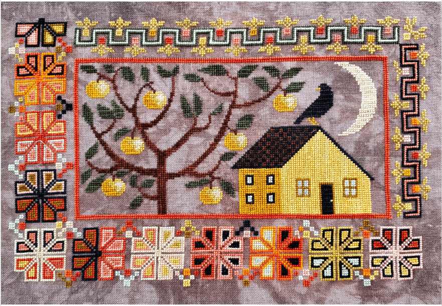 Dark Golden Delicious Printed Cross Stitch Pattern - homesewn