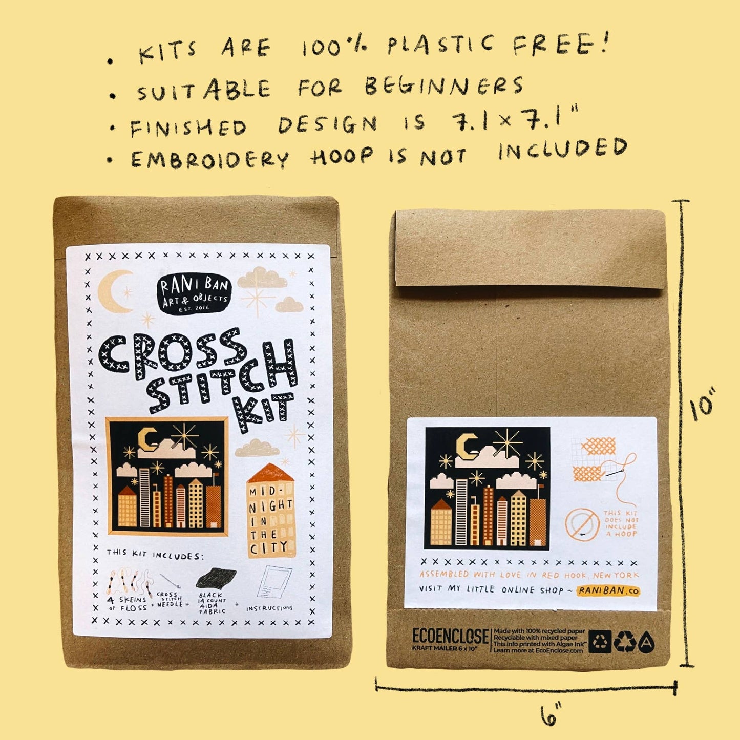 DIY CROSS STITCH KIT ~ City At Midnight - homesewn