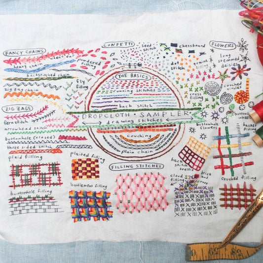 Drawing Stitches Embroidery Sampler - homesewn
