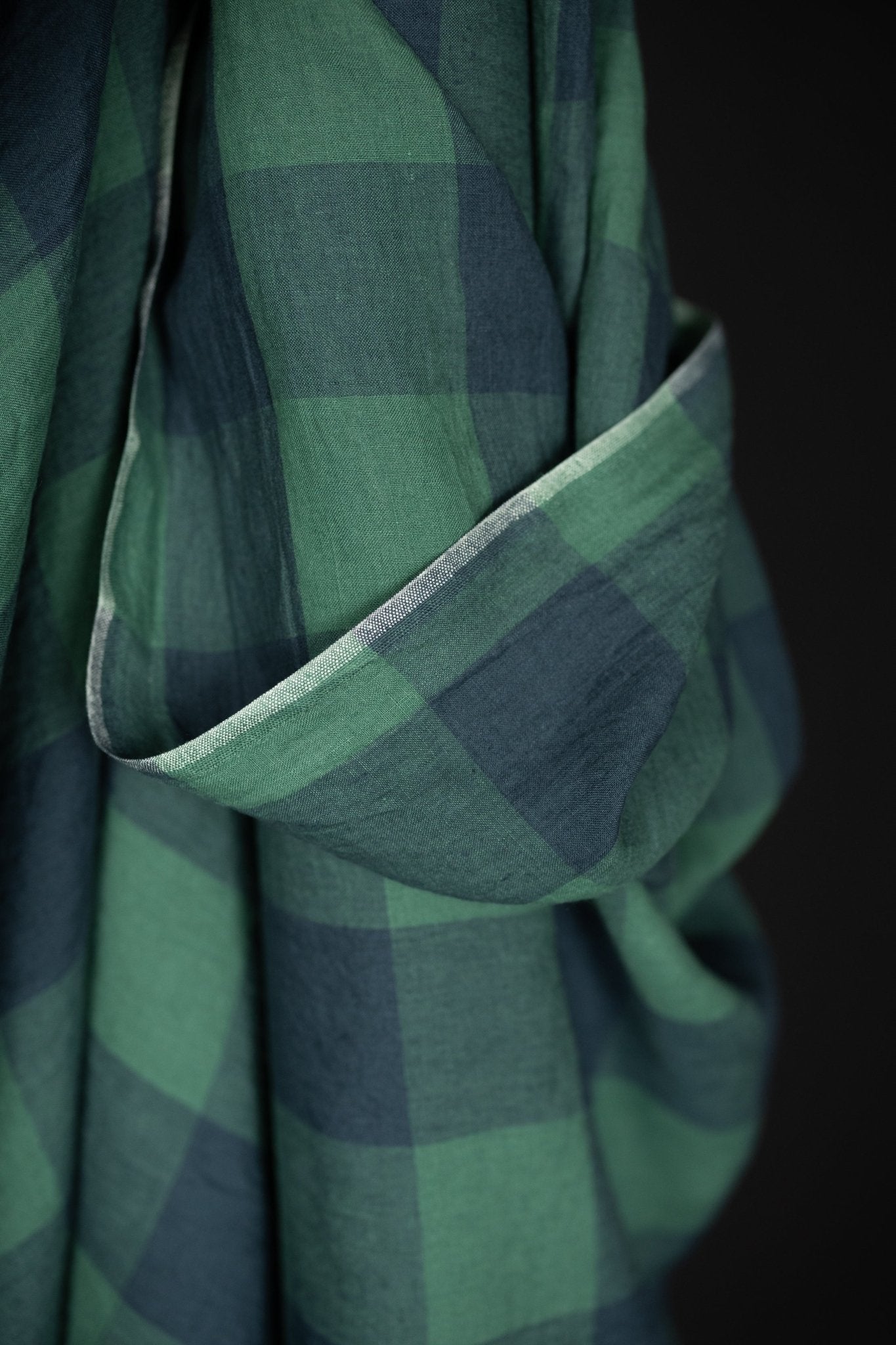 Elba Gingham European Laundered Linen - 58" Wide - homesewn