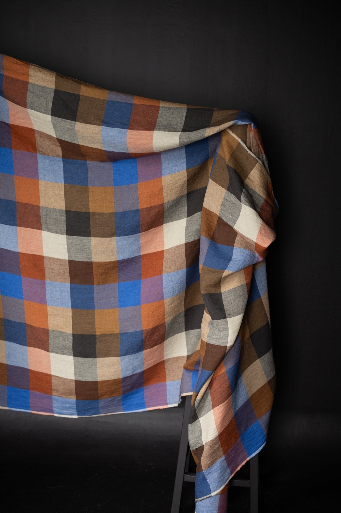 Electro Blues European Laundered Linen - 58" Wide - homesewn