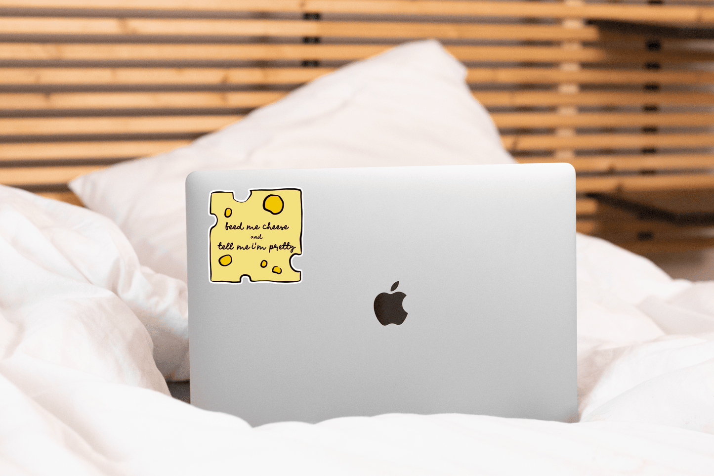 Feed Me Cheese + Tell Me I'm Pretty Sticker - food, creamery - homesewn