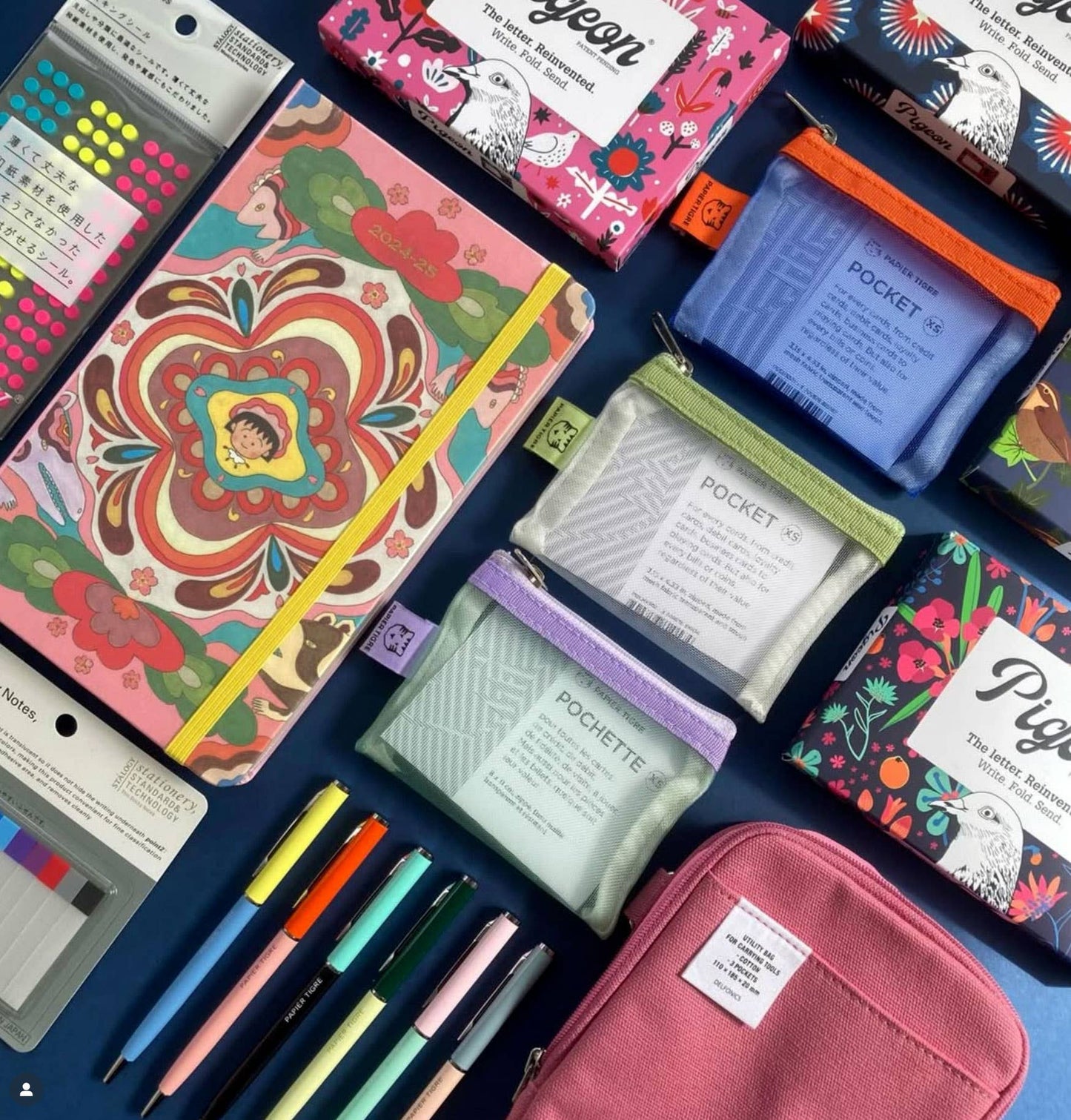 Fiesta Pigeon, Folding Stationery Letter Set - Pack of 6 - homesewn