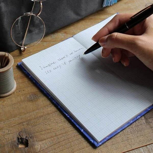 Floating paper open - ended notebook - homesewn