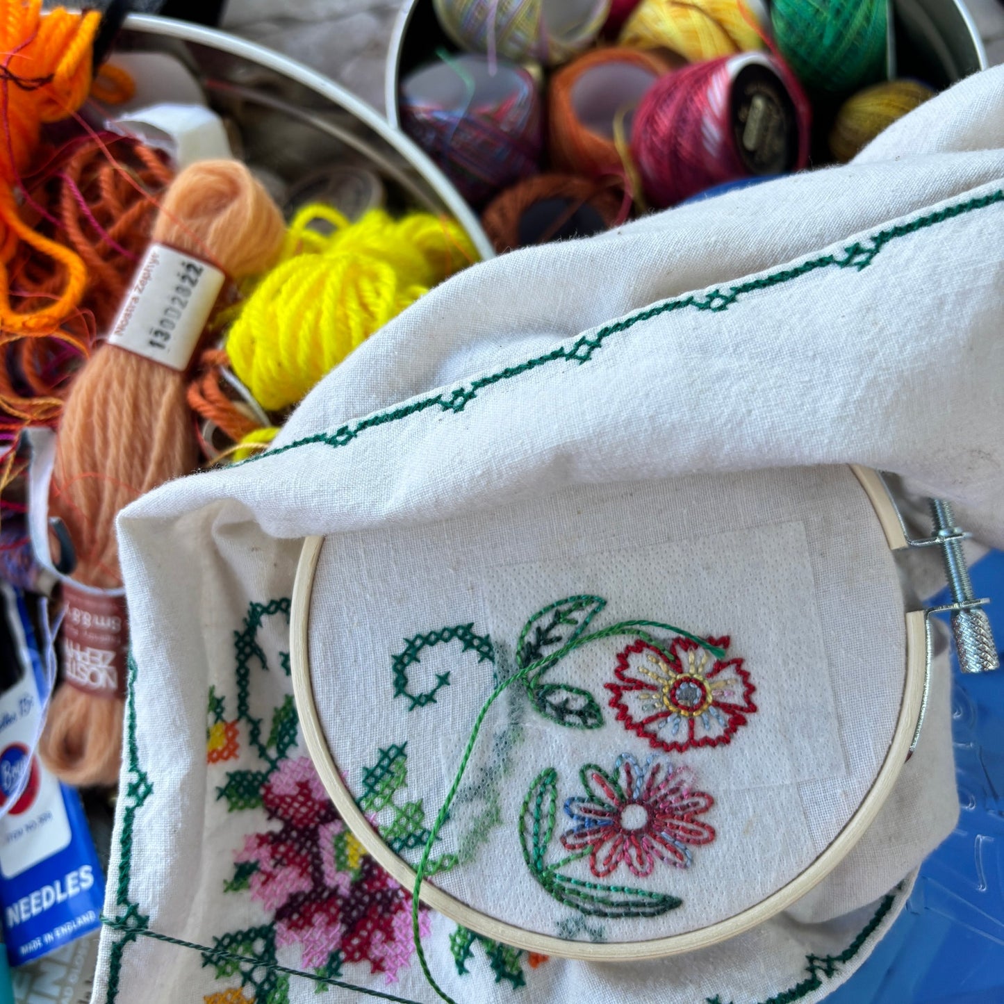 Flower Garden Stick and Stitch Embroidery Design Set - homesewn