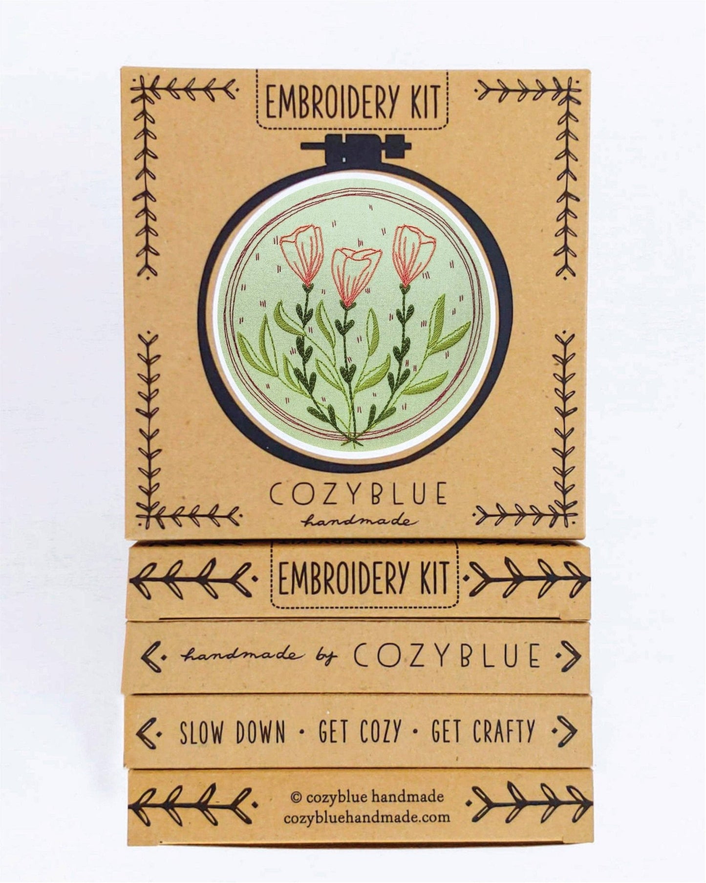 flower moon embroidery kit - homesewn