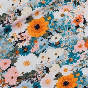 Flower Painting - FRENCH TERRY - Knit fabric - homesewn