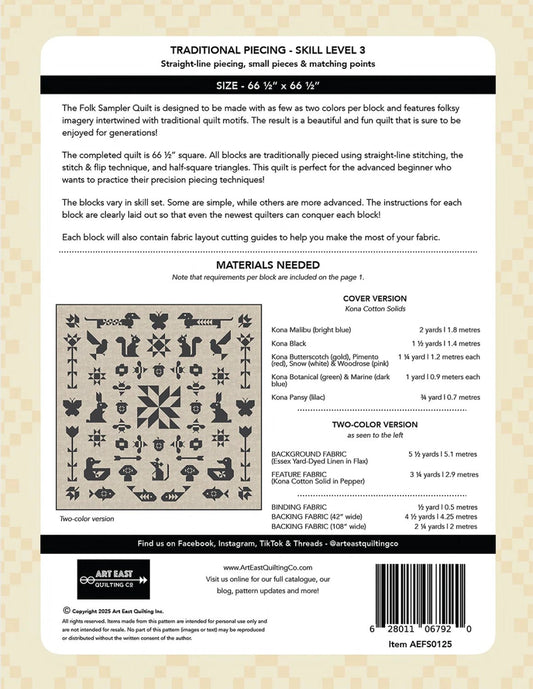 Folk Sampler - Complete Quilt Project Pattern Book - homesewn