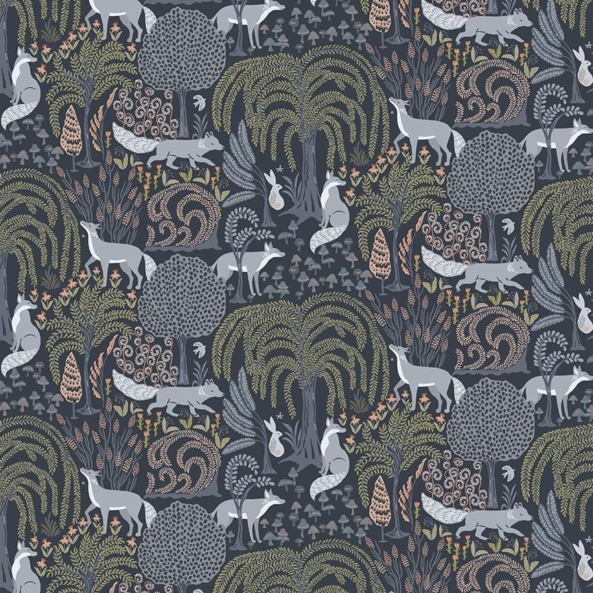 Foxy Time - Stone - Secret Forest - homesewn