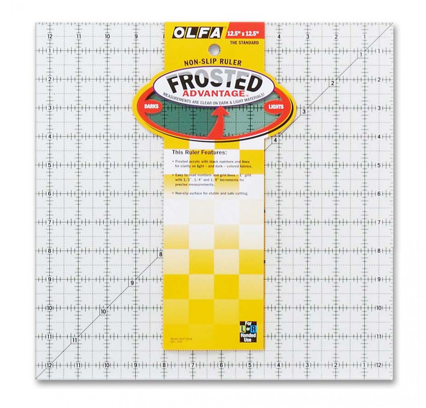 Frosted Acrylic Ruler 12 - 1/2in x 12 - 1/2in The Standard - homesewn