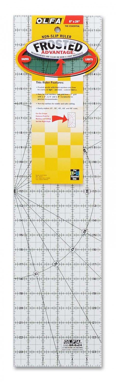 Frosted Acrylic Ruler 6x24 - The Essential - homesewn