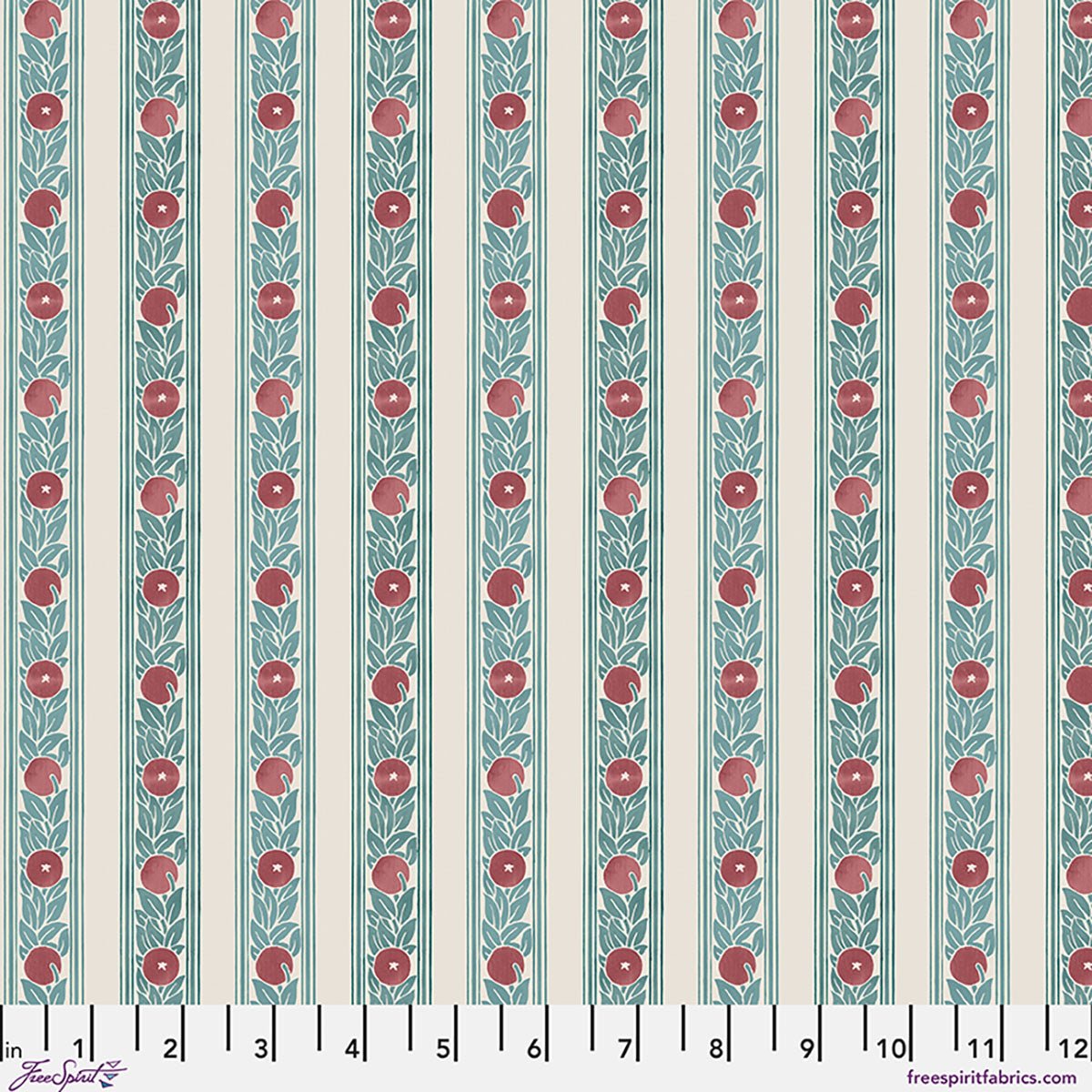 Fruit Stripe - Plum - William Morris Lodden QUILTING COTTON/POPLIN - homesewn
