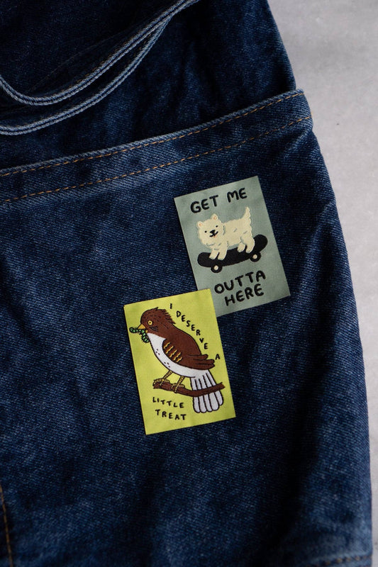 Get Me Outta Here - Woven Sticky Patch - homesewn