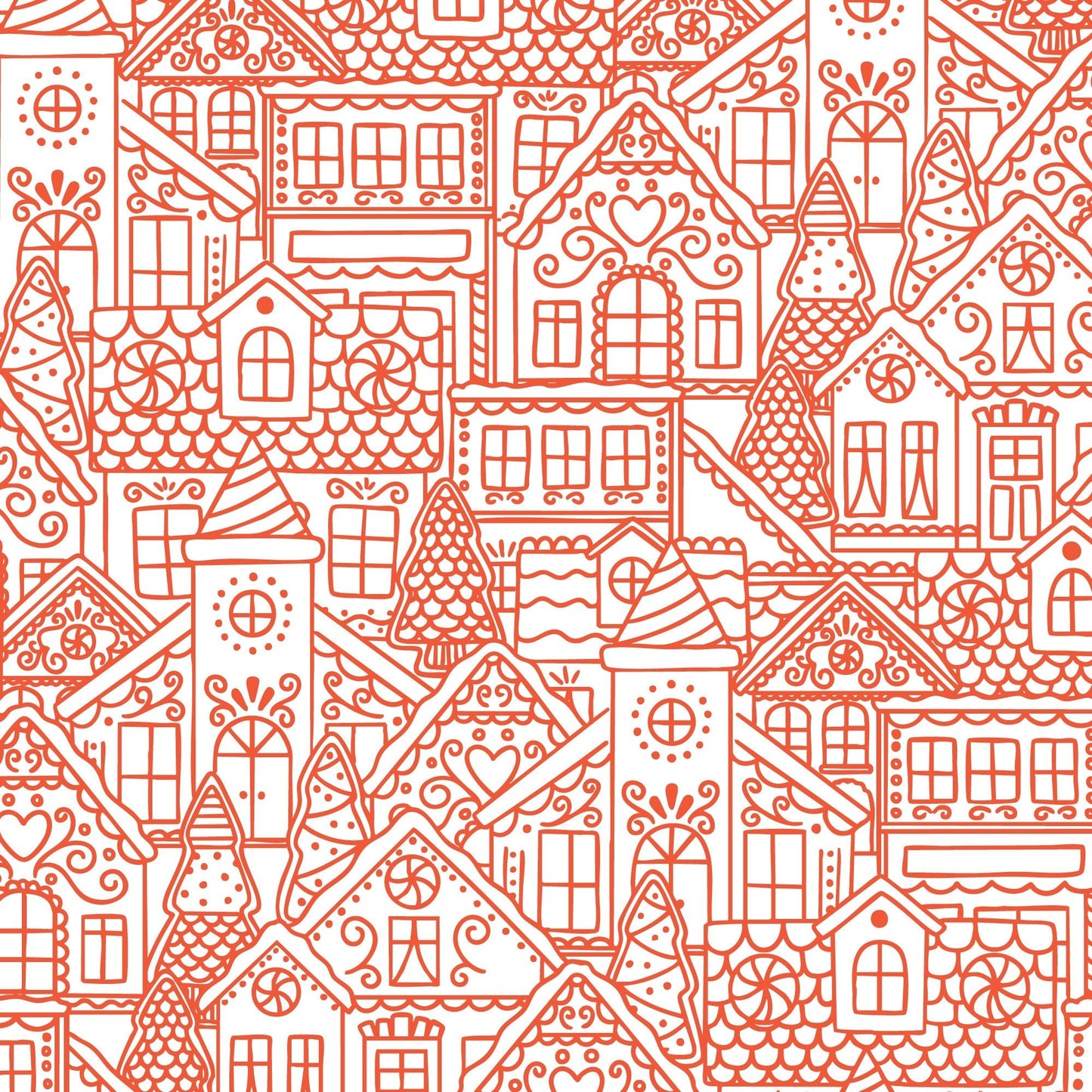 Gingerbread Village - Red - Jolly Tidings - homesewn