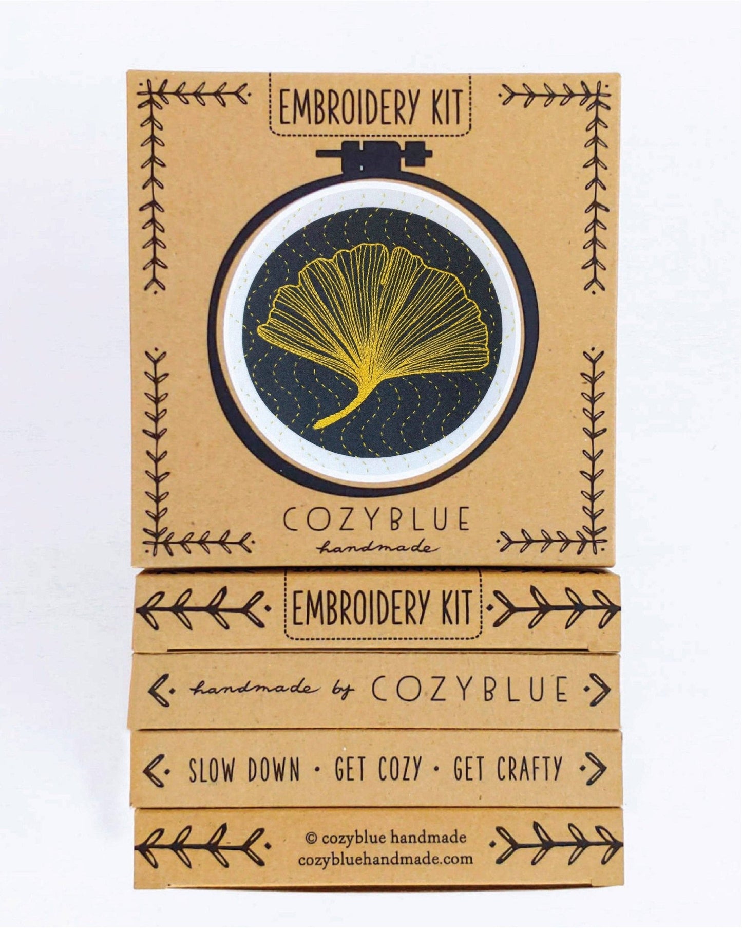 ginkgo embroidery kit - homesewn