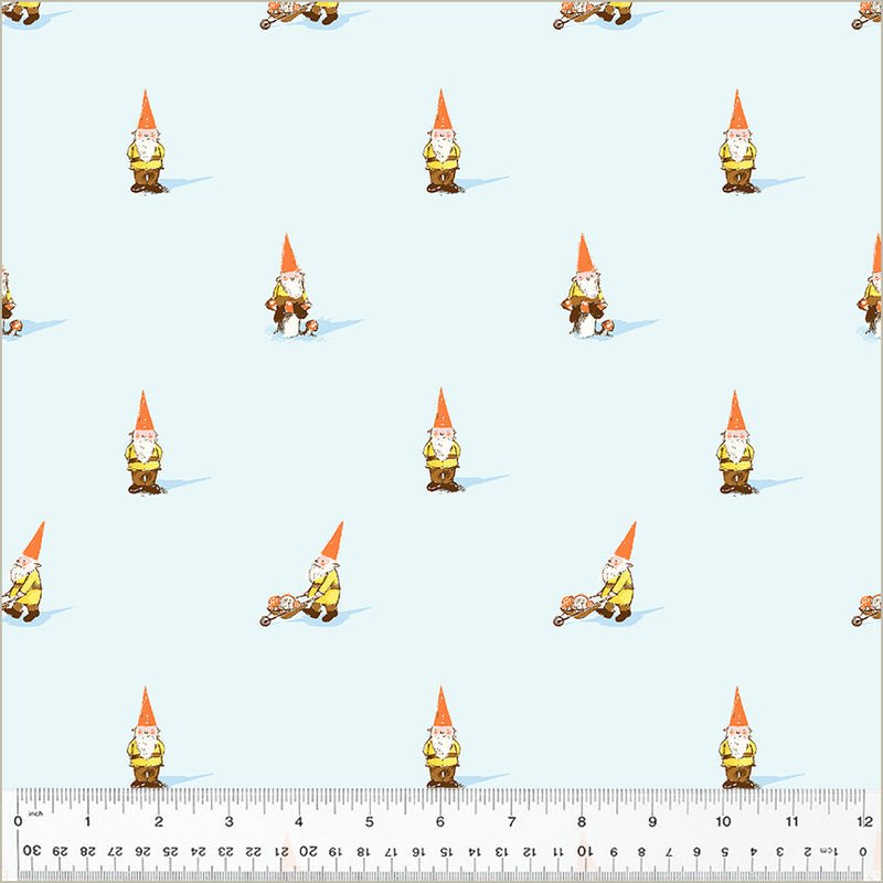 Gnomes - Blue - Heather Ross Studio Edit - homesewn