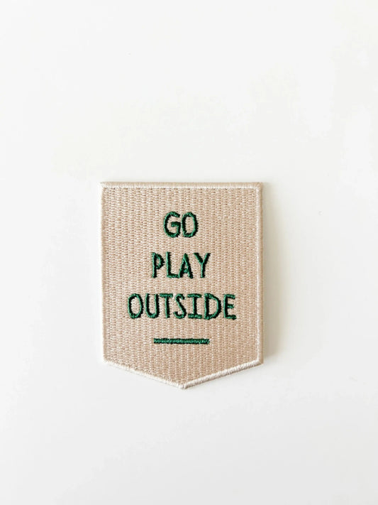 Go Play Outside Embroidered Iron - On Patch Outdoor Patch - homesewn