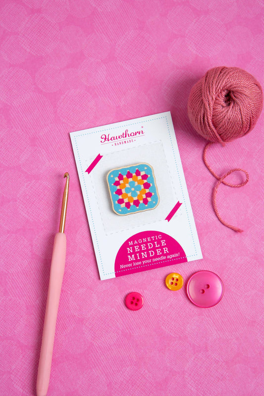 Granny Square Crochet Magnetic Needle Minder - homesewn