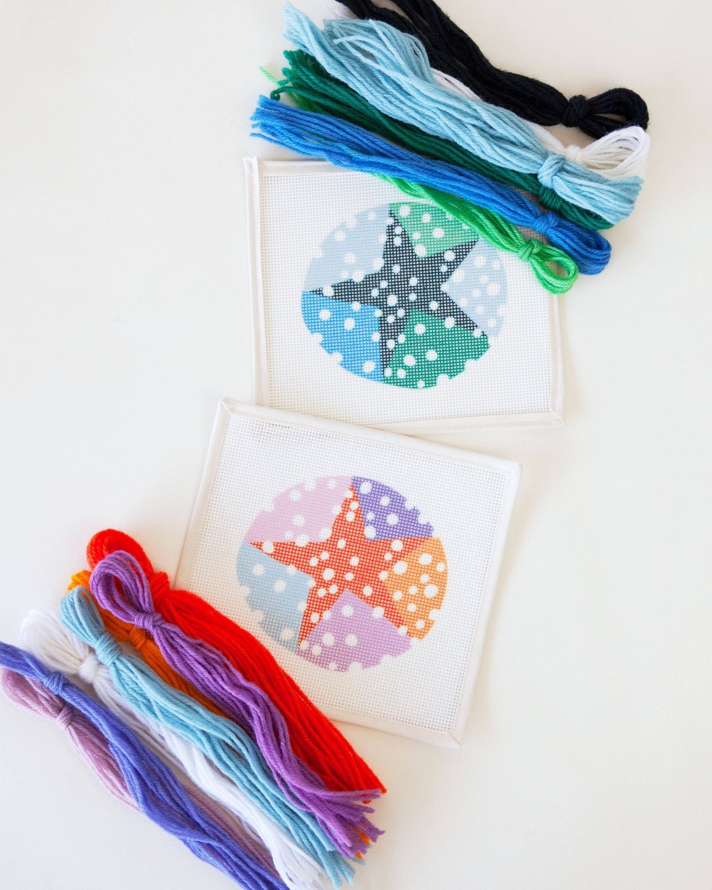 Green & Orange Snowing Night Needlepoint Kit - homesewn